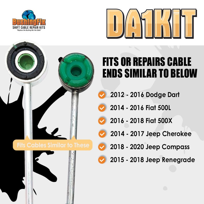 BushingFix.com BushingFix DA1KIT Manual Transmission Shift Tensioner Rod Bushing Repair Kit, Shifter Cable Bushing Fits Select Fiat, Jeep, and Dodge Models, Manual Transmission Shift Cable Replacement Bushing - Image 4